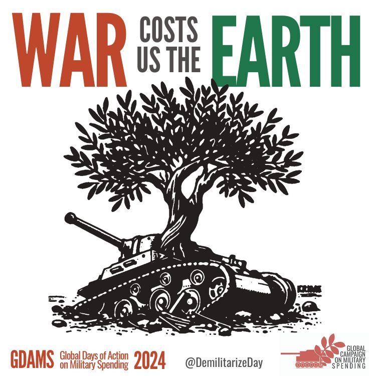 War costs us the earth. In 2023, governments spent 2.44 trillion US$ on weapons while our planet cries out for healing. It's time to redirect our resources towards education, healthcare, and environmental protection. #WarCostsUsTheEarth #GDAMS #MoveTheMoney @DemilitarizeDay