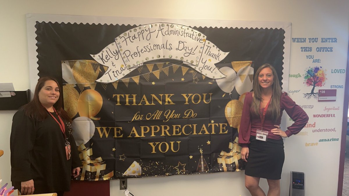 Happy Administrative Professional Week to the EASD women who are the glue that holds us all together so that administrators are able to perform the duties of their roles in the best manner possible.   We Fabulous Forks Falcons absolutely love our Kelly Stout and Tina Cocchiola!