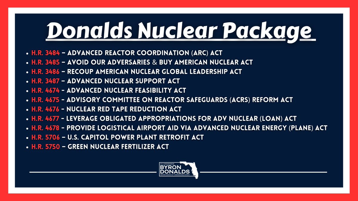 In honor of Earth Day, I'm proud to highlight my 22-bill (and growing) '2023-24 Nuclear Energy Legislative Package.' Nuclear is the cleanest & greenest form of energy at our disposal yet remains underutilized. The time is now for America to become the global leader in nuclear.