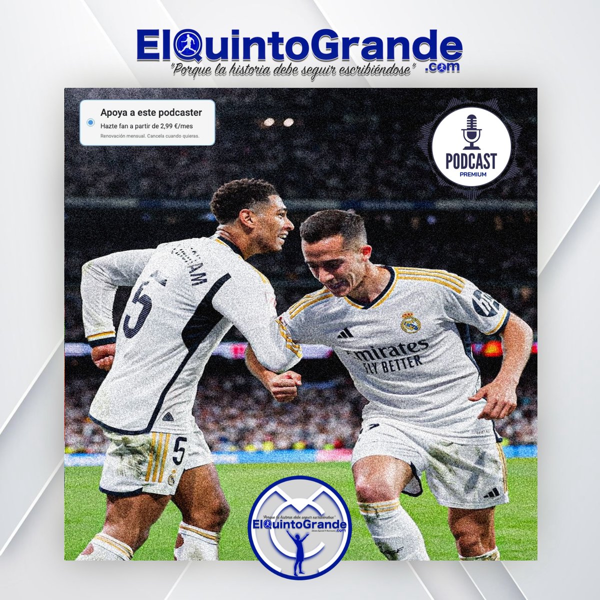 🏟️Bellingham Finiquita La Liga⚽️ Nuevo Podcast 🗣️ @ElQuintoGrande 11x51 🎛🎙🎚by @DJARON10 🎙Tertulian@s : @Pepeillo50, @ElCarrildel2 y @Fer7Madridista ¡ ▶️ Dale Al Play ! Aquí 👇 go.ivoox.com/rf/127875233