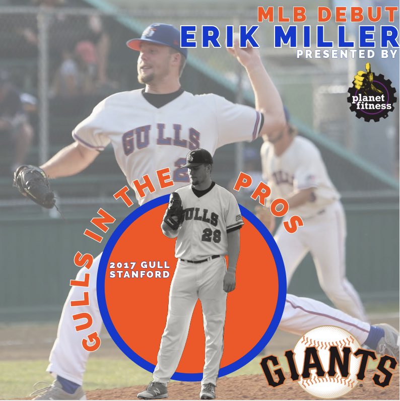NewportGulls's tweet photo. 2017 Gull, Erik Miller is the 32nd Gull to reach the Majors! Miller made his MLB debut for the San Francisco Giants on March 28th against the San Diego Padres.

Read More: https://t.co/Uc400CYY4k https://t.co/z15Xlajc52