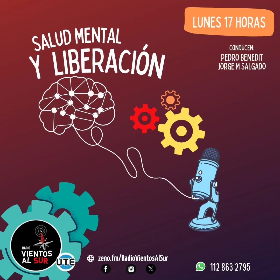 Hoy  un nuevo programa de Salud Mental y Liberación ⚙️👤 con la conducción de #PedroBenedit y #JorgeMSalgado

Los/las esperamos a partir de las 17 horas por #RadioVientosAlSur
🌐zeno.fm/RadioVientosAl…

#radio # nuevoprograma #SaludMentalyLiberacion #2temporada #comunicación