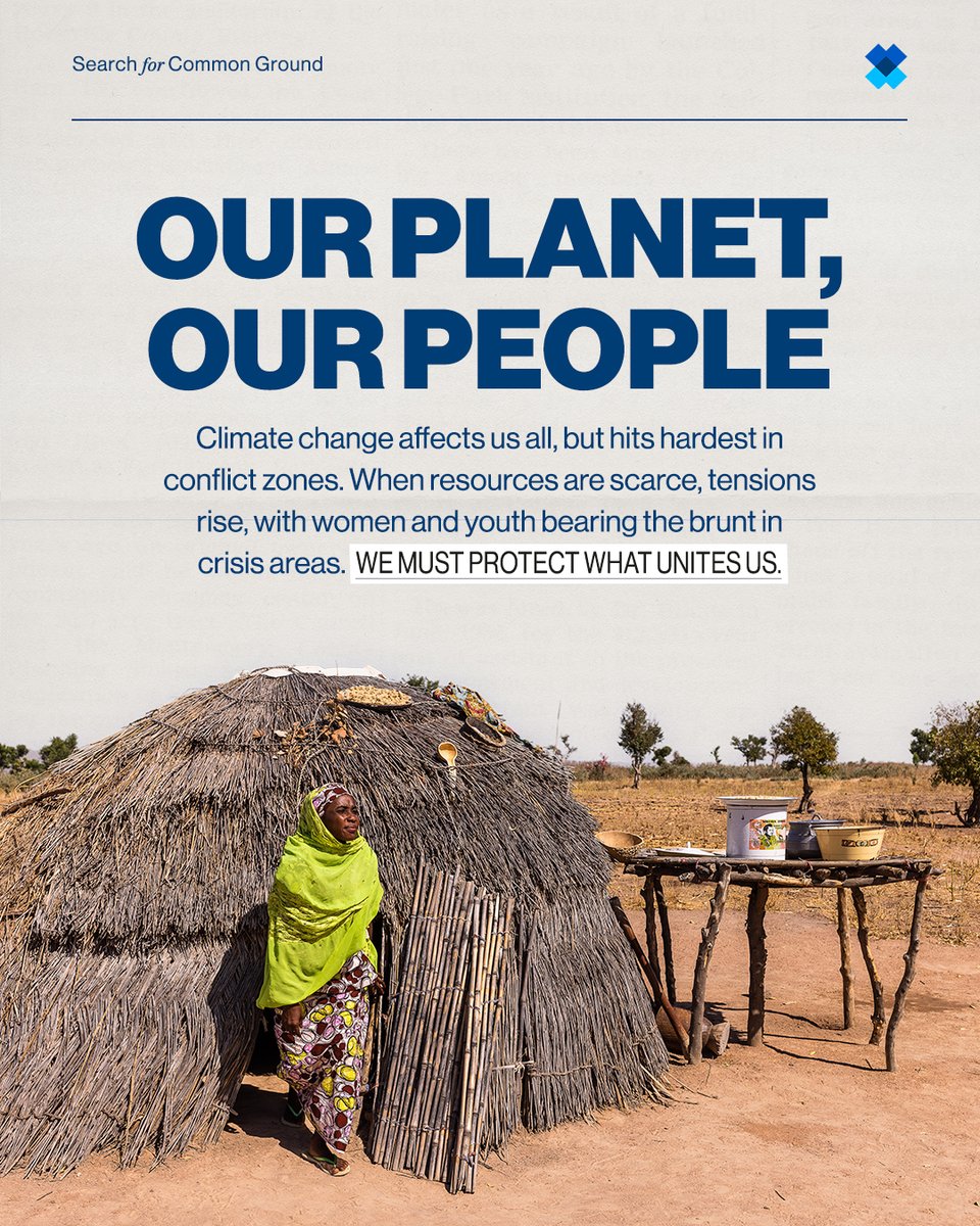When our planet is suffering, our people suffer. This Earth Day, we're raising awareness of how climate impacts conflict. Together, we can build a more sustainable, resilient, and peaceful future where we can all thrive. 🌍💙