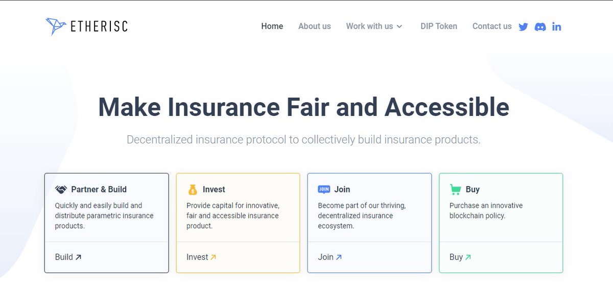 from the very early days of learning about $LINK, decentralized insurance always seemed like an obvious use case.  Sergey was always fond of using it as an example as well

.<a href="/etherisc/">Etherisc</a> has been hard at work building this future for years now and they've just recently launched $DIP