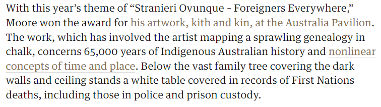 reasonandrevolt's tweet photo. Beautiful &amp; moving political artwork from Kamilaroi &amp; #Bigambul artist #ArchieMoore, who documents both #Aboriginal history in #Australia, his own family &amp; the more than 56 coronial inquests into #Indigenous Deaths in Custody. 
#FirstNations #Australia #Art #VeniceBiennale https://t.co/YuMG1pbSFl