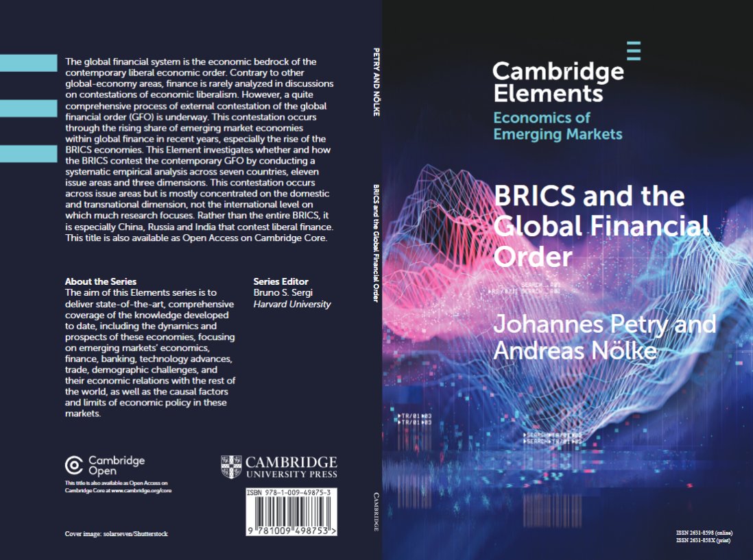 Yeah! We now have a cover for our upcoming @CUP_PoliSci mini-book on the #BRICS and #globalfinance - should be out in the summer! 🥳🥳🥳
#openaccess