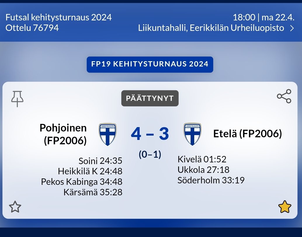 ToTe_Futsal's tweet photo. Eerikkilän futsalin aluejoukkueturnauksessa  Kim Räisäsen valmentama Etelä kohtasi tänään Pohjoisen joukkueen.

Etelän joukkueesta maalinteossa kunnostautuivat Toukolan Teräksen Edvin Söderholm ja  Leevi Kivelä
sekä Eemil Ukkola GFT:stä

#futsalfi https://t.co/c0lmRuJwvz