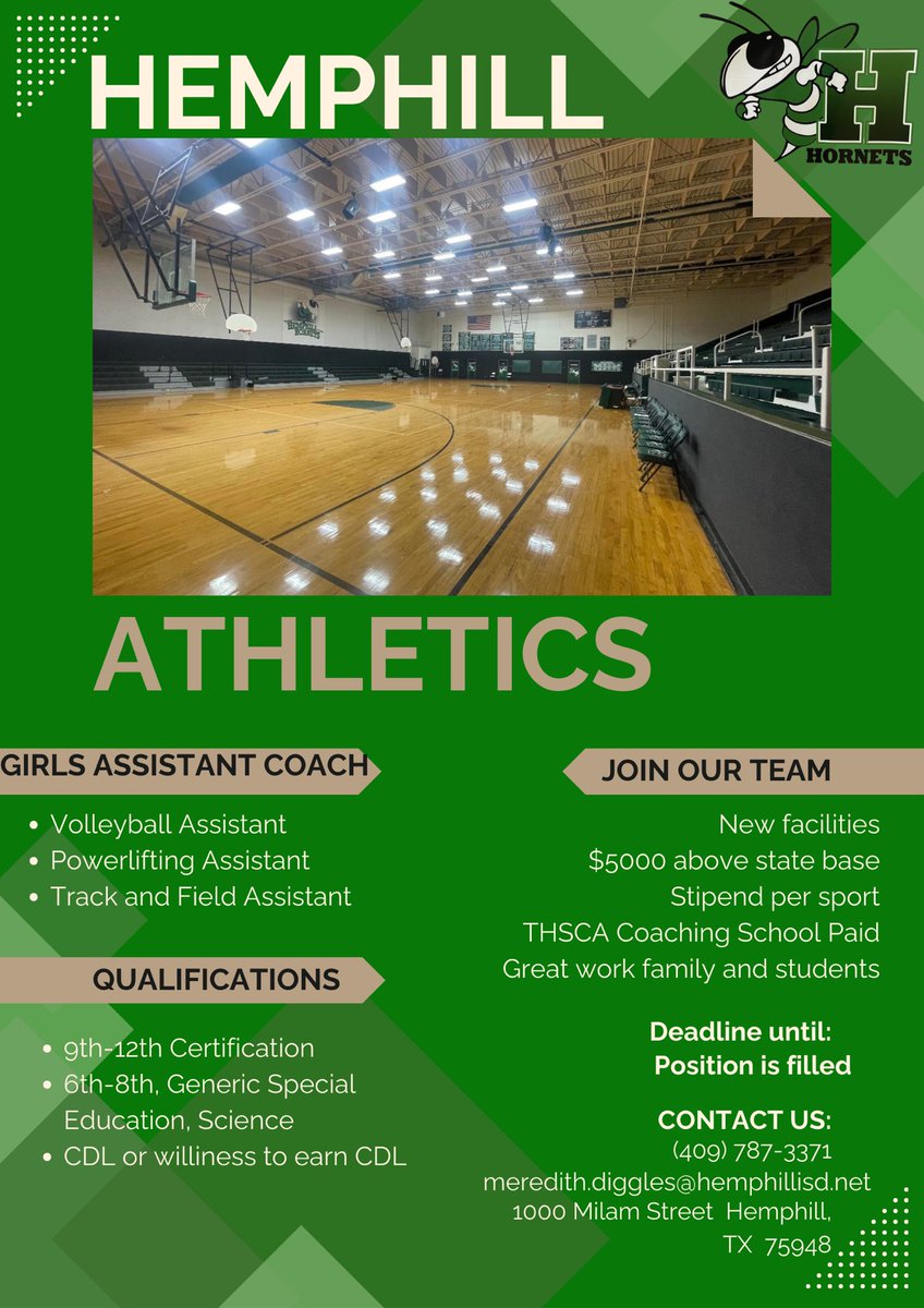 Be a Hornet… Big things are in store for our program. Girls want to win and be successful