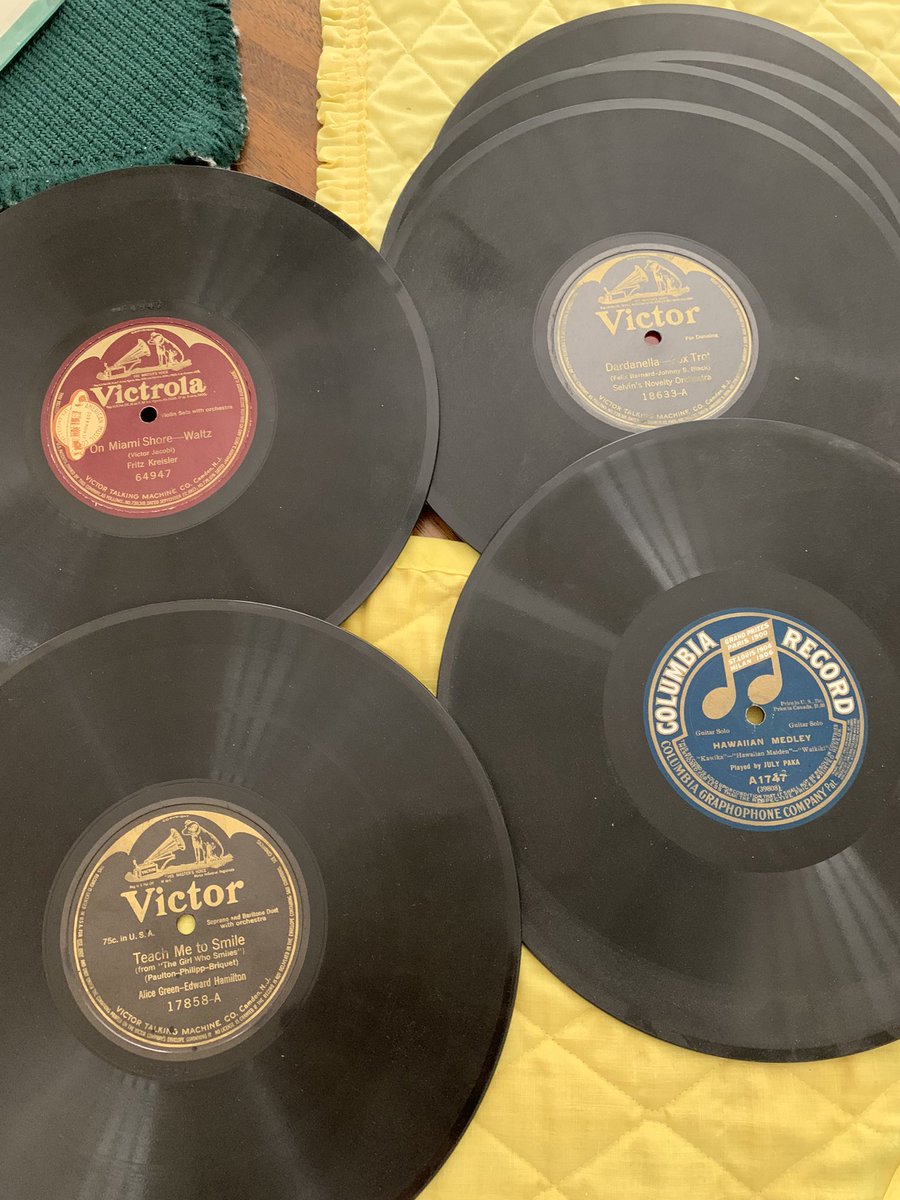 Post 4 records from your parents These 10-inch records aren’t even labeled “78 RPM” because it was assumed everyone knew that. #OldAF