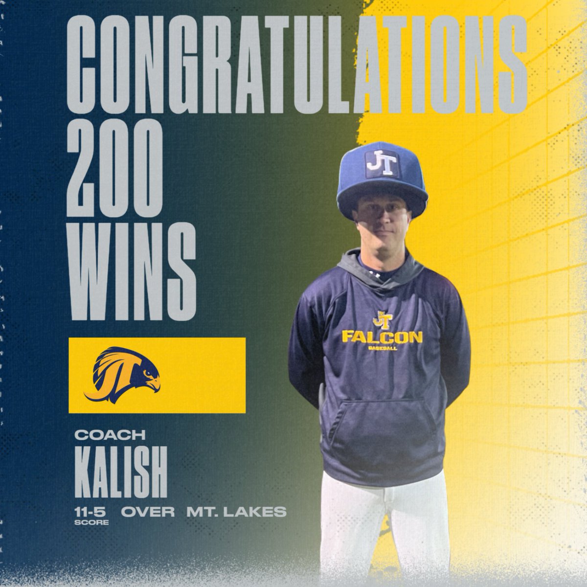 Congratulations to Baseball's own Coach Kalish on your 200th career victory!!! #FalconPride