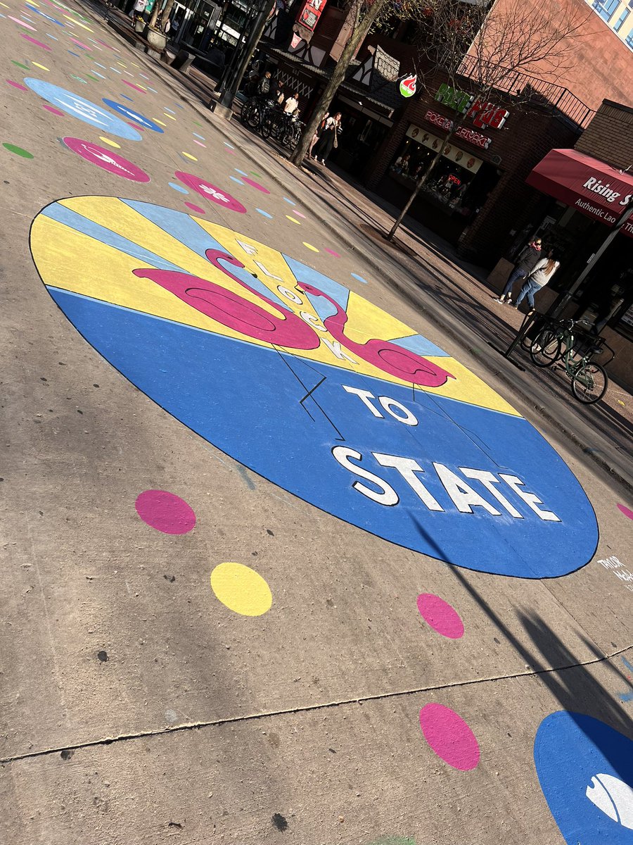 JWDuncan's tweet photo. Have you seen the new street art on the State Street Pedestrian Mall? Here are a few of my favorites. Reply with your favorites! #FlockToState https://t.co/GiGenRkq9T
