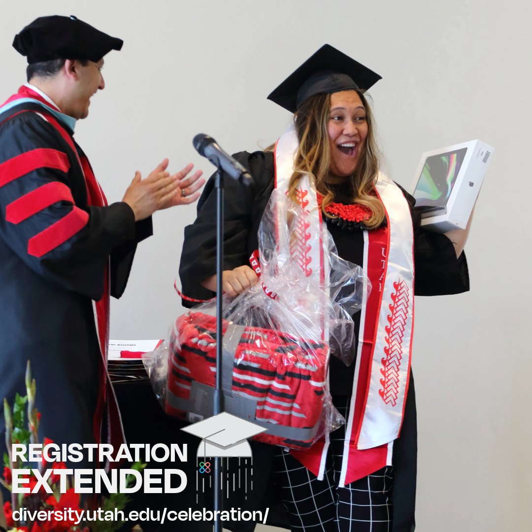 Registration ✨EXTENDED✨ Registration for the Graduate Celebration is extended to April 24th. Register & attend for a chance to win a Journey Gift from @1800contacts! 💻 loom.ly/iwwdL9o @uutah @uofubcc @uofucesb @uofudreamcenter @aircuofu @uofuhealthedi @uofuwrc