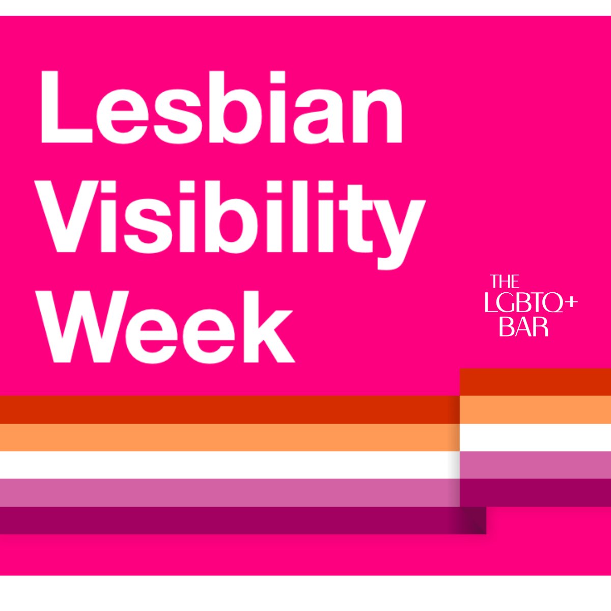 LGBTQBar's tweet photo. 🌈 Happy Lesbian Visibility Week! 

Together, let's uplift incredible lesbians from every generation, in the legal community and beyond! 

Learn more: https://t.co/4nQcRO6ZD7

#LesbianVisibilityWeek #LW24 https://t.co/r1HP9HTqmQ