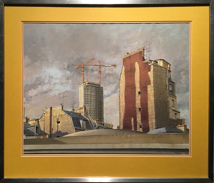 Claude Yvel (French) - Gouache Painting -Montparnasse Tower (1972). On our website gabor-bonniere.com #art #fineart #artforsale #artdealer #artcollector #toronto