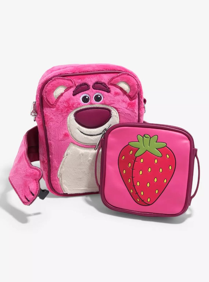 Does anyone else smell strawberries? 🤔🍓 Shop this adorable Loungefly #ToyStory Lotso bag online → bit.ly/3xF6xtp