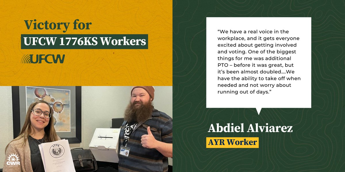 This month, over 190 members of UFCW Local 1776KS who work at 10 AYR cannabis grow facilities and dispensaries across Pennsylvania ratified a new contract! Congratulations! ➡️ bit.ly/44cOp6E