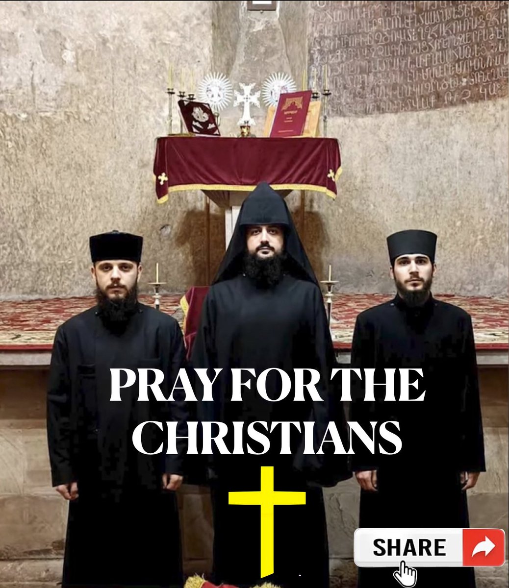 The last photo of the final clergy of Dadivank. They arrived in Armenia on Oct. 1, 2023, marking the first instance in 1722 years when no Christian prayer is heard in Artsakh / Nagorno-Karabakh. Before departing the sacred monastery, they prayed for its return. Now, the