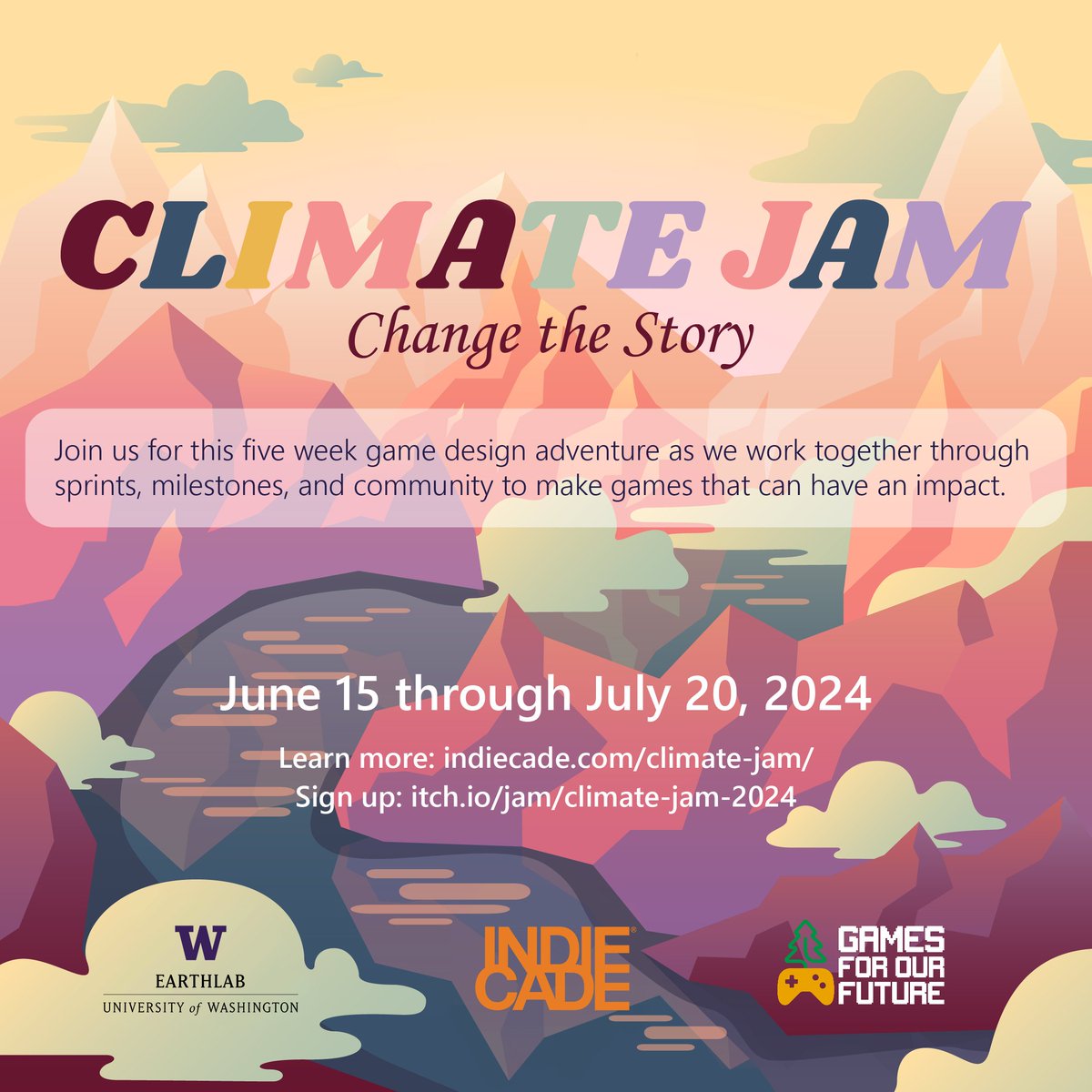 Happy Earth Day! We're excited to announce this year's Climate Jam theme: 'Change the Story' Learn more and mark your calendars! indiecade.com/climate-jam/ @uwearthlab @GamesForOurFut1 @IGDAClimateSIG #gamejam #earthday #indiegames #indiedevs #climatechange #climatejam