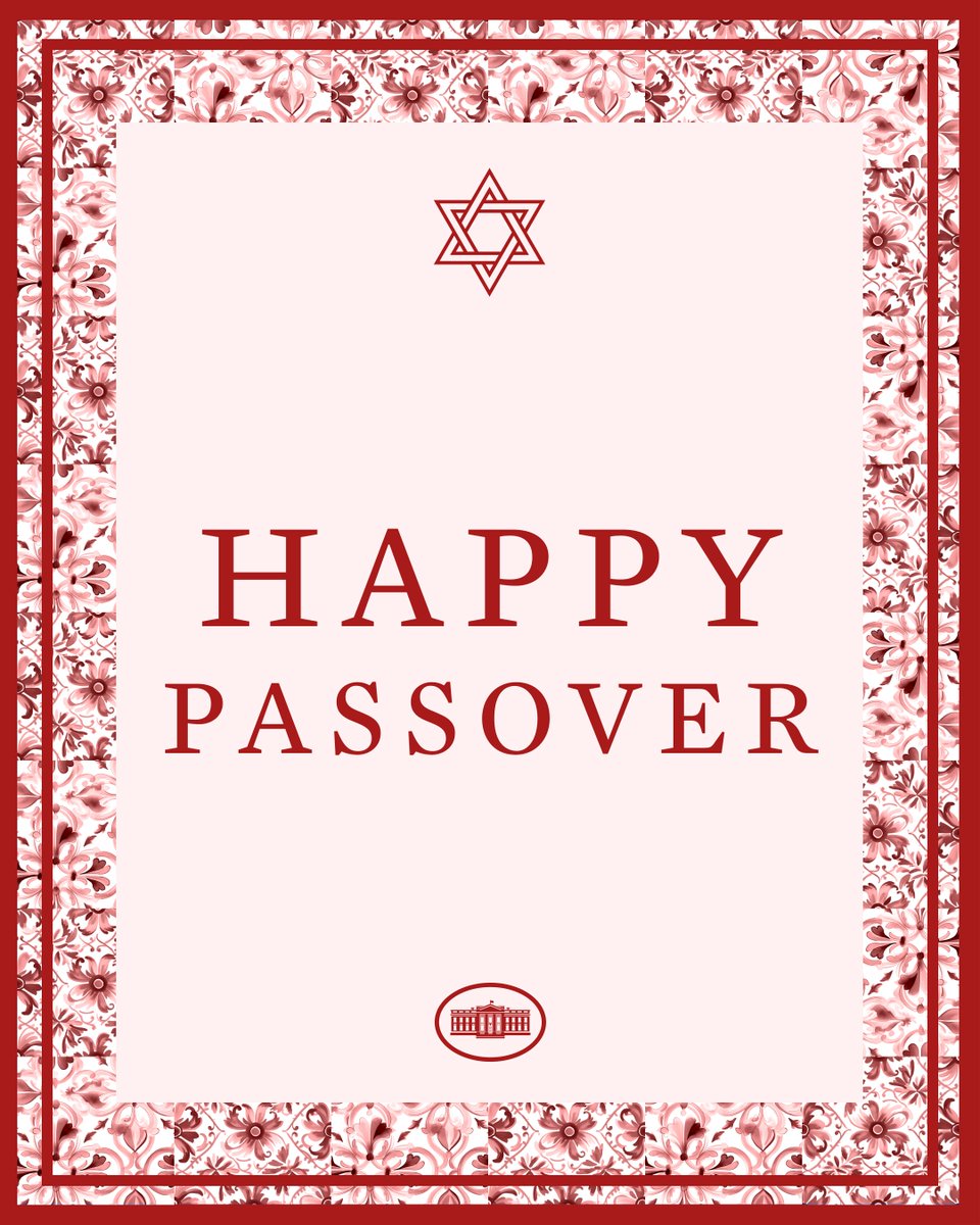 The Biden-Harris Administration wishes a Happy Passover to our Jewish communities across the country and around the world. Chag Sameach!