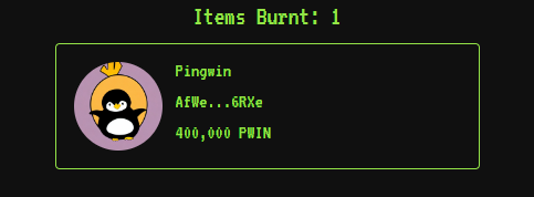 $PWIN has prize draws with a difference - 10% of each jackpot is burnt - we're deflationary too! (We know #pingwin prefers the cold, but we gotta do it 😅)

#memecoin #Crypto #BitcoinHalving