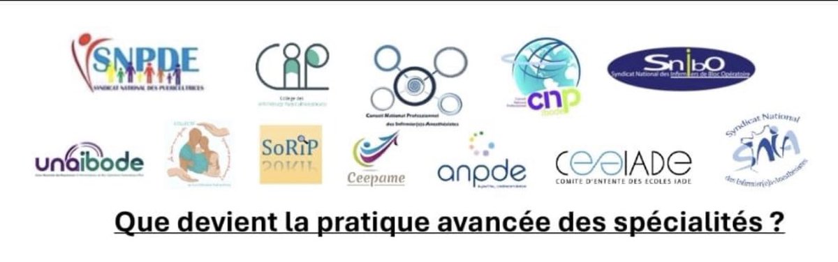 SNIA75's tweet image. 📣[Communiqué]
Les CNP #IADE #IBODE #IPDE et les organisations représentatives des infirmier(e)s de spécialités interpellent @fredvalletoux sur les engagements de #PratiqueAvancée et l’immobilisme ministériel qui menace nos professions.