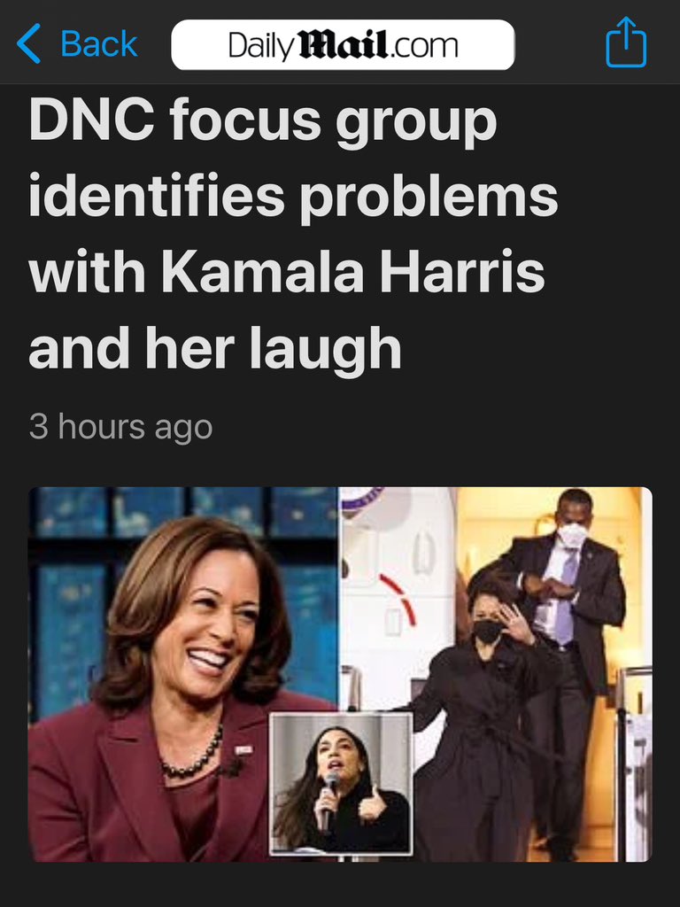 The DNC needs a focus group to try and figure out why people can’t stand Kamala Harris. Why do you dislike Kamala?