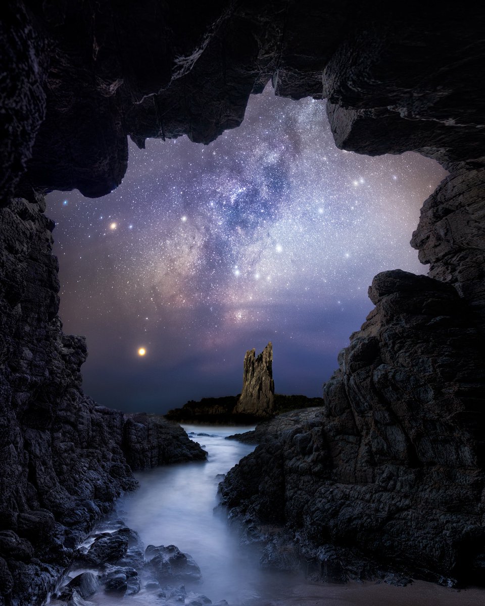 Milky Way from a cave on the coast of Australia