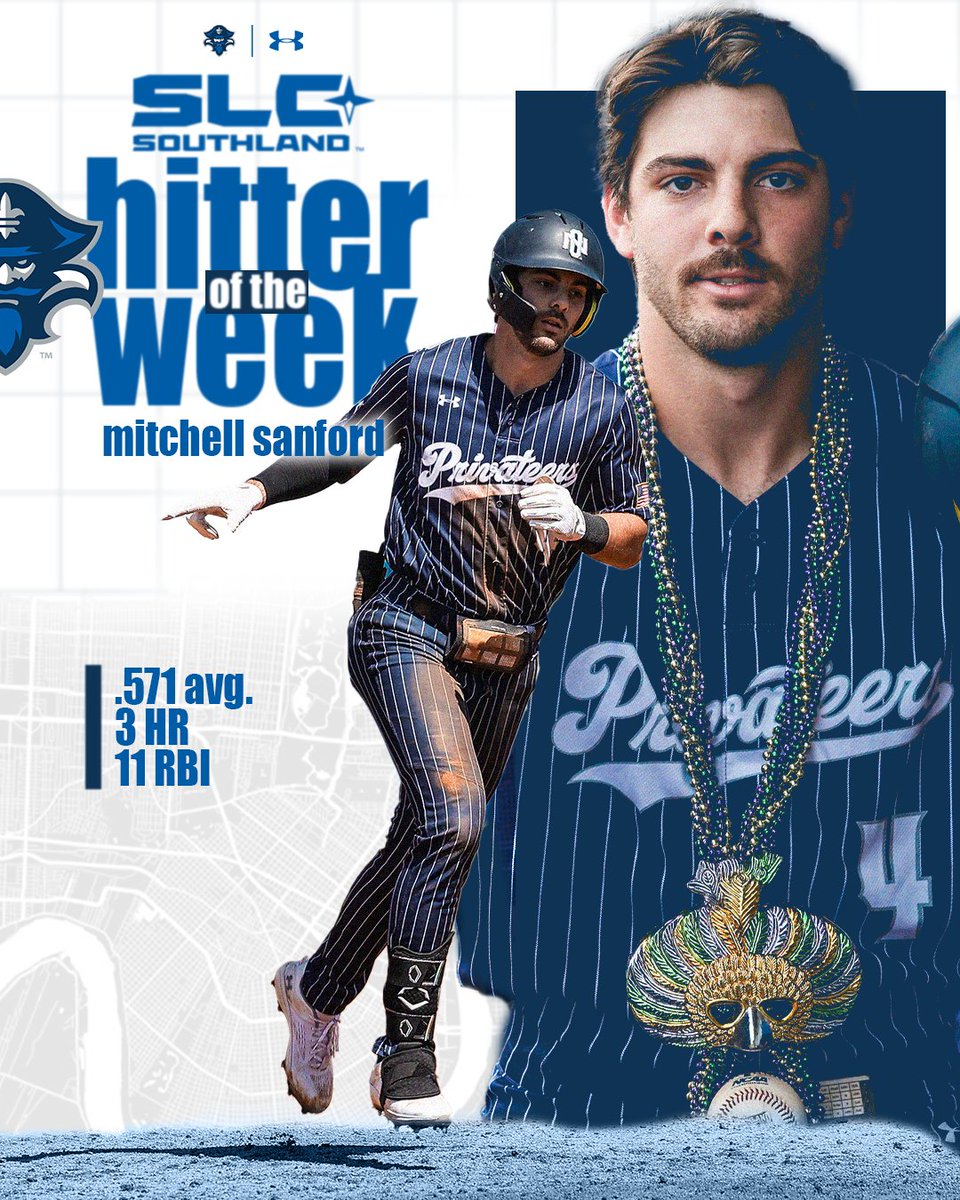 SLC HITTER OF THE WEEK ➡️ <a href="/Mitchell__4/">Mitchell Sanford</a> 😤🫡

🔗 unoprivateers.com/news/2024/4/22…

#NOLAsTeam⚔️ | #LockedIn🔒