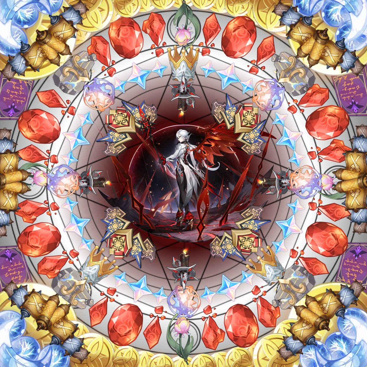 dailyarlecchino's tweet photo. In honor of Arlecchino coming out soon, take this magnificent summoning circle ♥️🤍🖤
All Arle wanters will be Arle havers!!
Submitted by anonymous
#Arlecchino https://t.co/j0P3QYHKbK