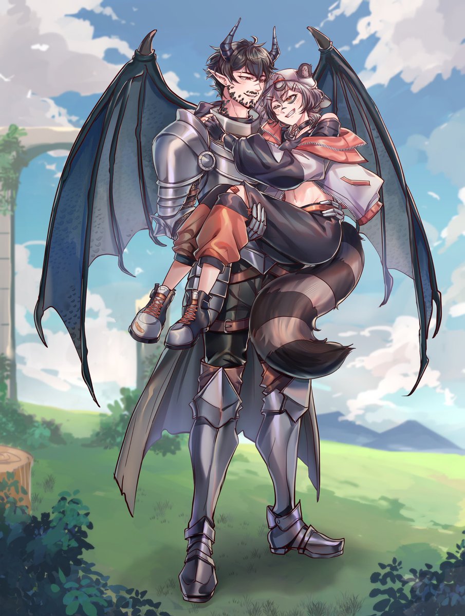 So happy to have gotten this piece of my boyfriend and I!!! 🤍🖤🧡 I am so happy with how it turned out!!! 🤍🖤🧡 Here is to our future adventures together!⚡️✨⚔️

Lore is soon to come ⚡️

Art by: @/nanajimapotato 🤍

#ENVtuber #PreDebut #AdventureAwaits