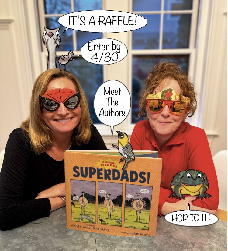 Teachers,
educators, friends...we're celebrating the launch of our upcoming Animal Heroes picture book, SUPERDADS!, with a raffle for a free school visit (virtual or in-person, if less than 50-miles from Waltham, MA). To enter, please leave a comment by 4/30 and include grade🥳💥