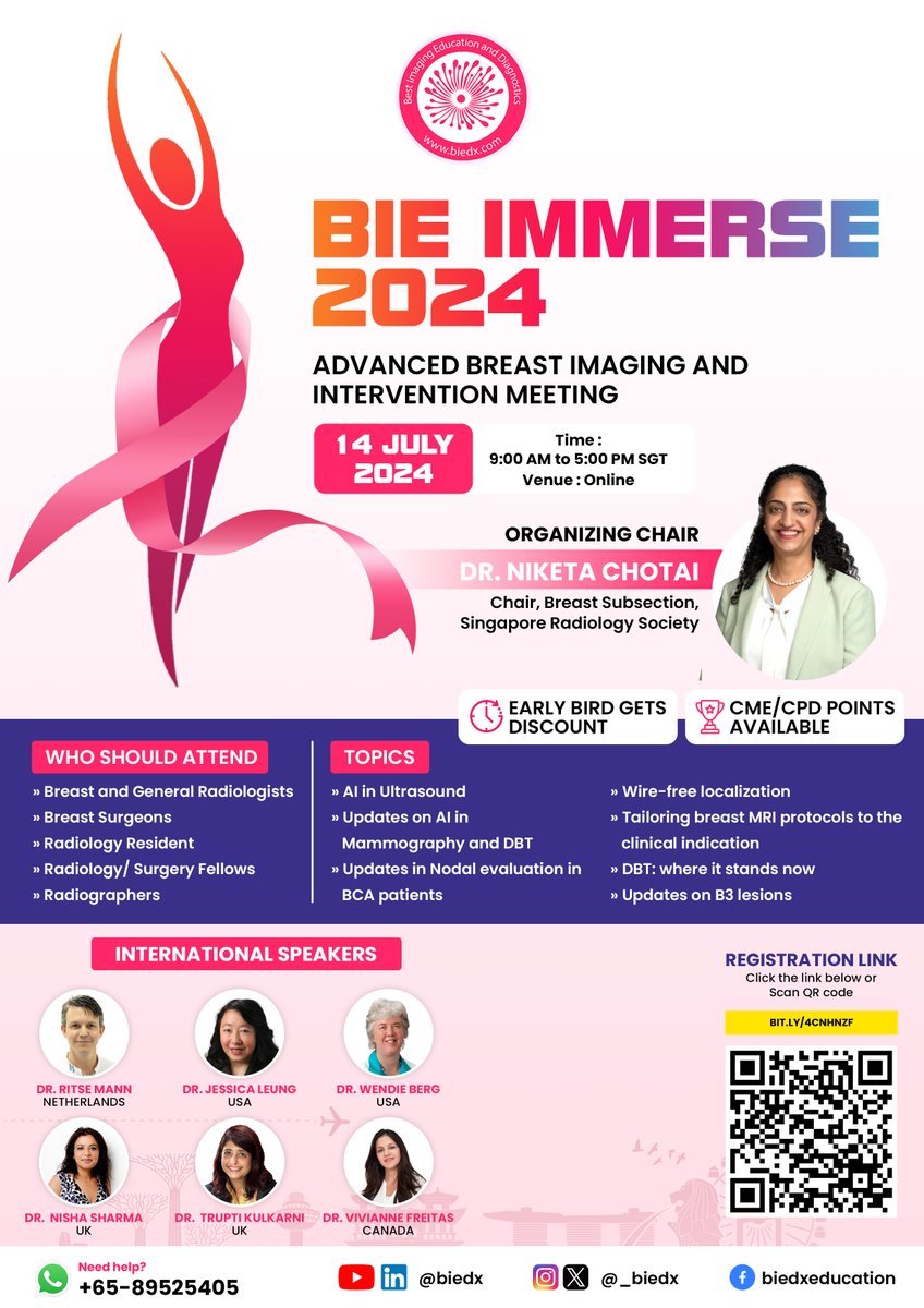 🚀 Dive into BIE Immerse 2024 - Advanced Breast Imaging & Intervention Meeting!

Grab our Special Offer: $49 super-early bird registration for the first 49 attendees till April 25th! 😍

Link: registration.biedx.com/registration/b… 

#BIEImmerse2024 #breastimaging #interventions #biopsy #biedx