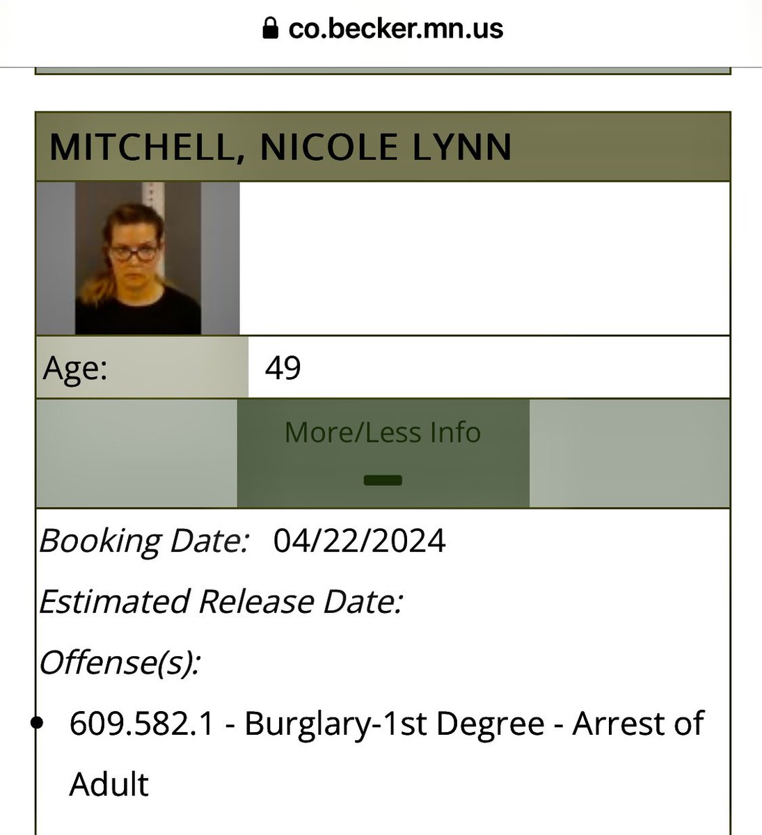 Resign NOW @Sen_NMitchell! 
We don't need any more criminals in our city. 

#Woodbury
#Minnesota 
#CRIMINAL 
#Mnleg 

Bat Shit Crazy, eh @GovTimWalz!