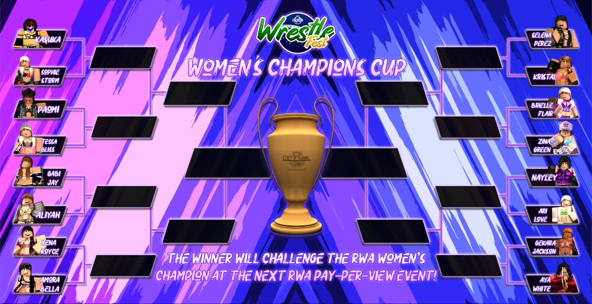 ❗❗FIRST TIME EVER ❗❗

16 of the best women in the community battle it out in the FIRST EVER Women’s Championship Cup for the opportunity at the RWA Women’s Championship! 

Who will seize this opportunity and go down in history as the first EVER women’s champion cup winner!