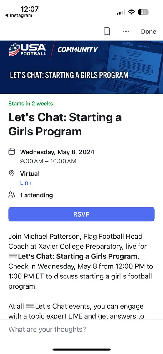 Just Released: Join us on Community for a Chat on how to start a Girl’s Flag Football program. If your state just sanctioned a high school team or you are starting a high school team, let’s chat! I am here to help! Wednesday May 8th ,2024 9am! @XCPGators1 @XCPFlag