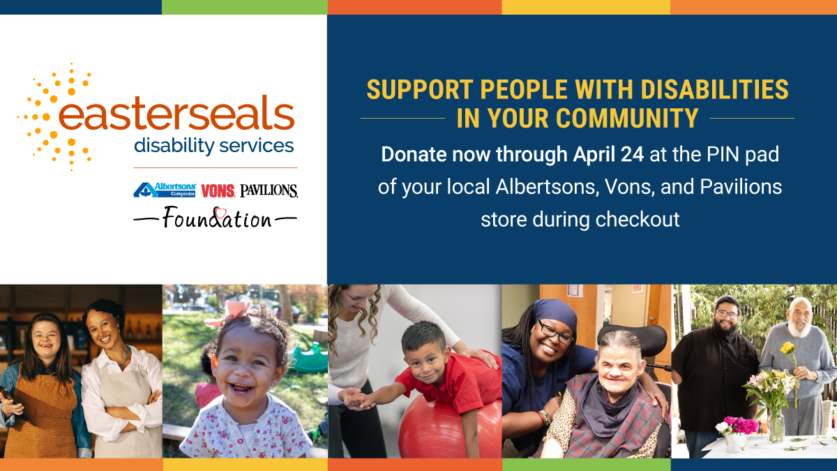 There are just a few days left to support Easterseals when you shop at #Albertsons, #Vons, or #Pavilions stores. You can get involved by sharing a social media post from our toolkit. Click the link below and follow a few simple steps to share a post! socialpresskit.com/esscsocial#alb…