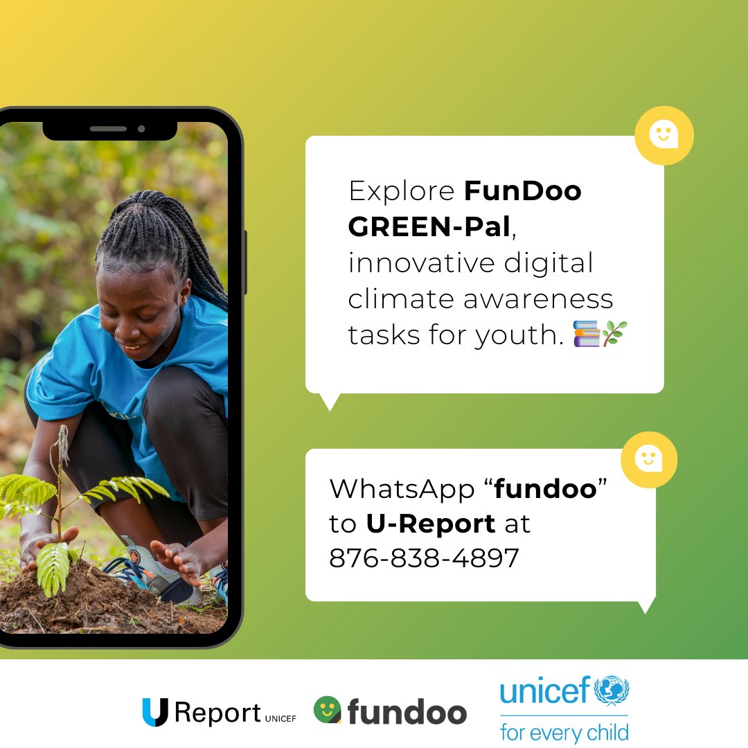 Today we pause to celebrate EARTH DAY and we are thrilled to announce the launch of FunDoo GREEN-Pal tasks, an innovative suit of climate awareness tasks designed to empower young people to lead positive change in their communities.
#Ureport
#earthday