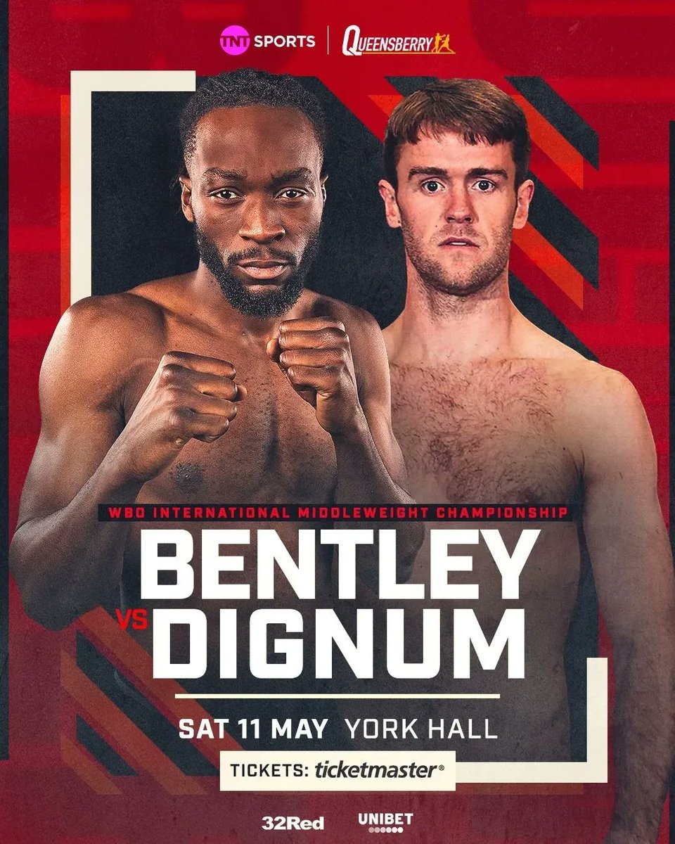 Less than 3 weeks to go !! @dannydignum1 will headline the show against Denzel Bentley at the iconic York Hall for the Wbo International Title!! Live @tntsports @FrankWarren @Queensberry 🗓️ May 11th 📍 York Hall