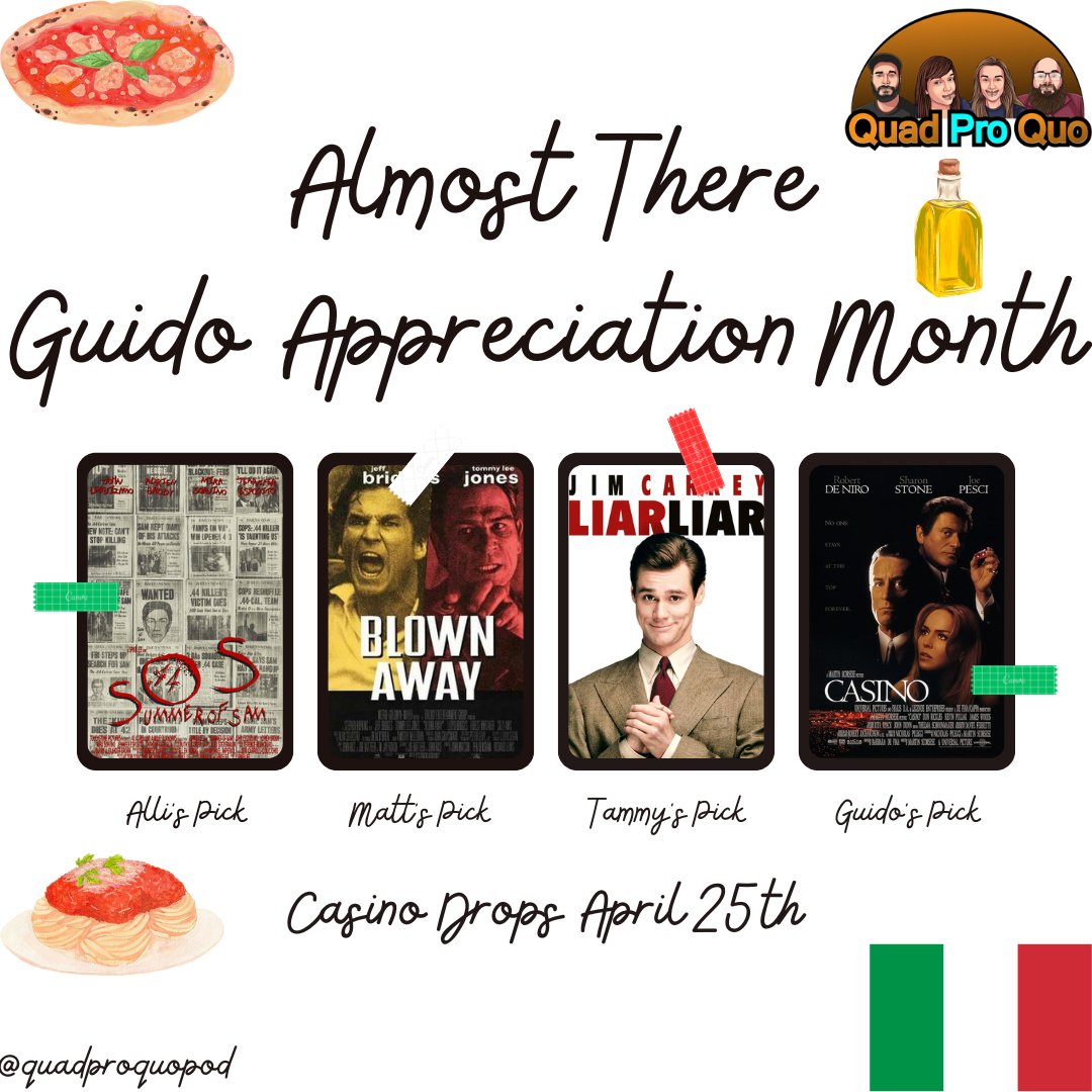 Well, we are almost through Guido Appreciation Month. Alli, Matt & Tammy's picks can be found wherever you podcast. Guido's pick drops this Thursday.

🤣 LINK IN BIO 🤣

#podcast #podcasting #podcastlife #podernfamily #filmpodcast #filmreview #indiepodcast #PodcastRecommendations