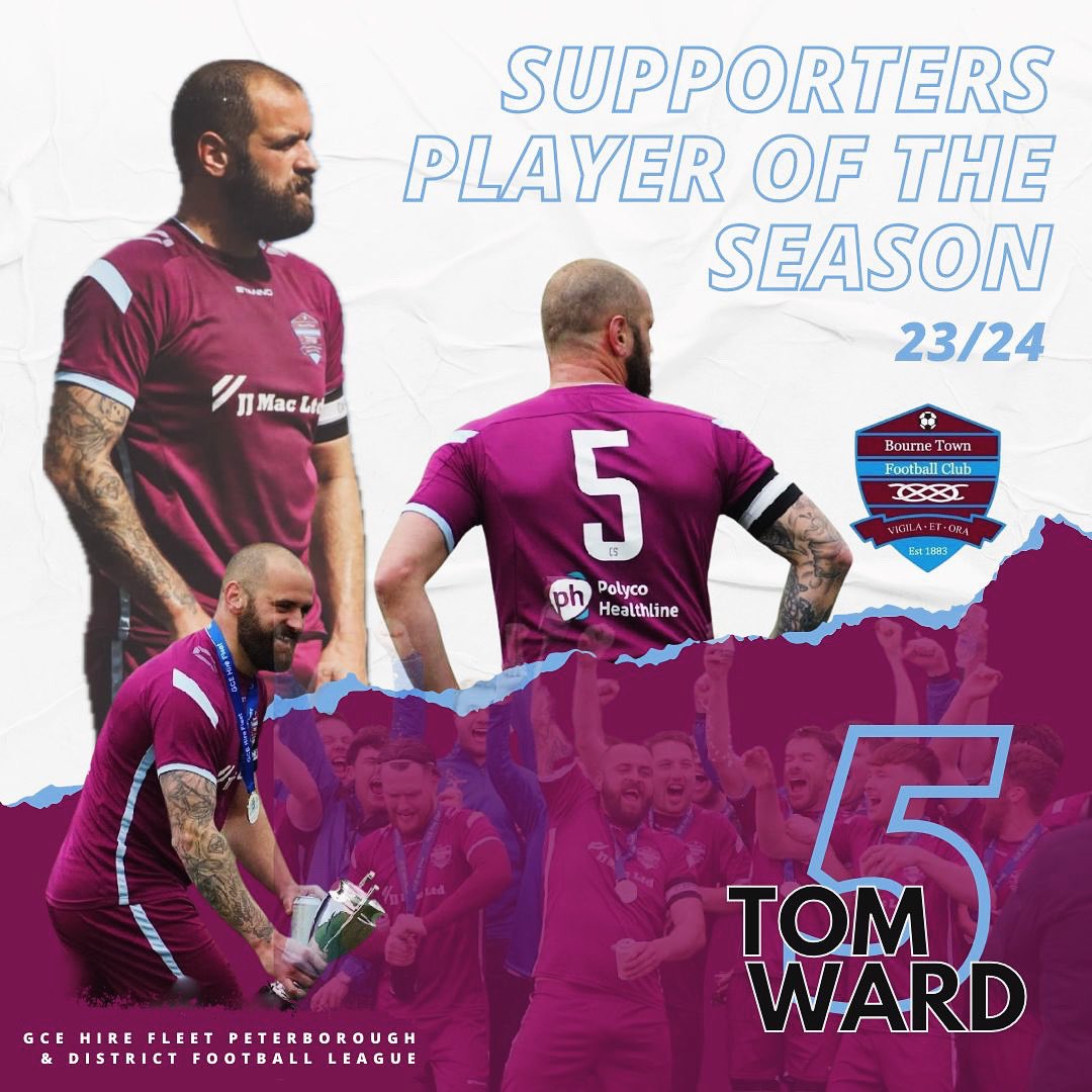 SUPPORTERS PLAYER OF THE SEASON 2023/2024 📣 

This prestigious award, as voted by you 🫵🫵🫵 goes to our Captain 👨‍✈️ 

WELL DONE TOM WARD 🏆

A captain is the back bone of leadership on and off the pitch ⚽️⚽️⚽️

Well done Wardy🫱🏼‍🫲🏽 

#playersplayer #vote #season2023_24