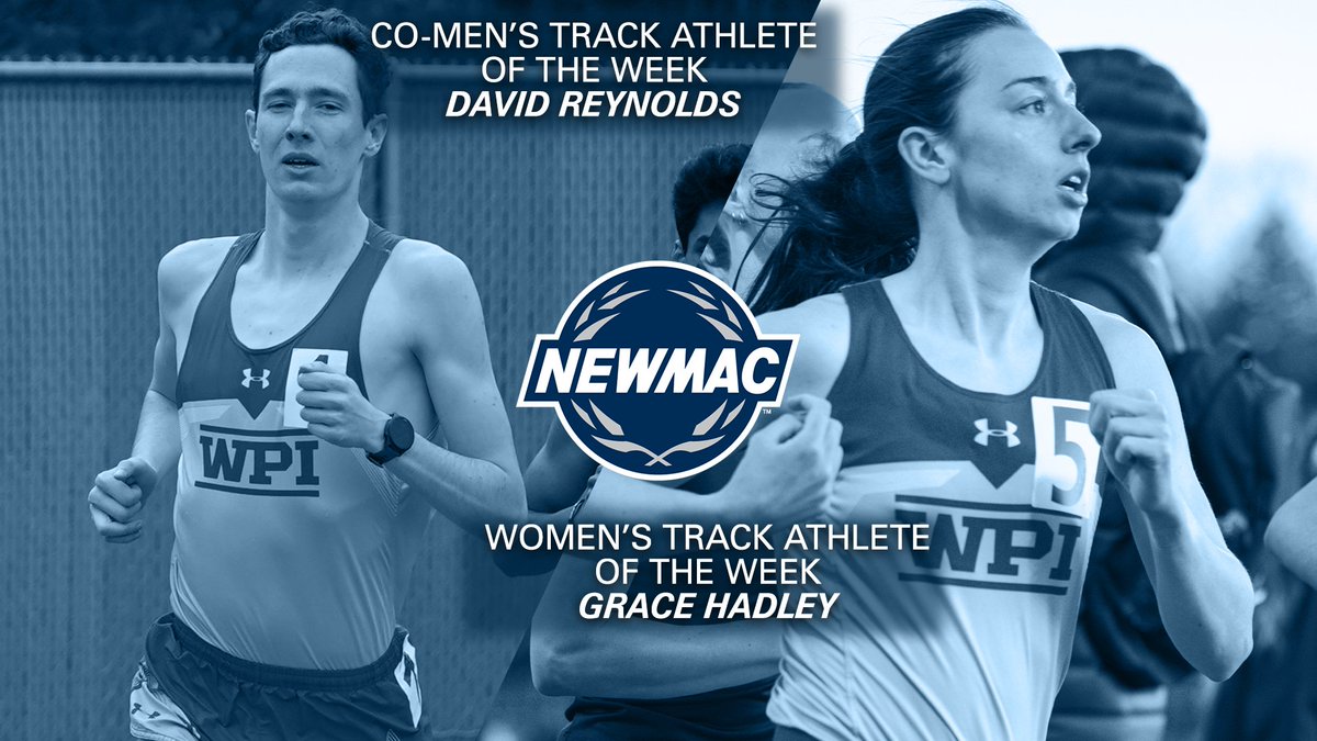 .@WPITrackField's Reynolds and Hadley Receive @NEWMACsports Track Athlete of the Week Recognition 🆒

Read for more! ⤵️
📰↠tinyurl.com/bafjj866

🏃‍♀️🏃‍♂️𝚡🐐
#GoatNation #d3tf