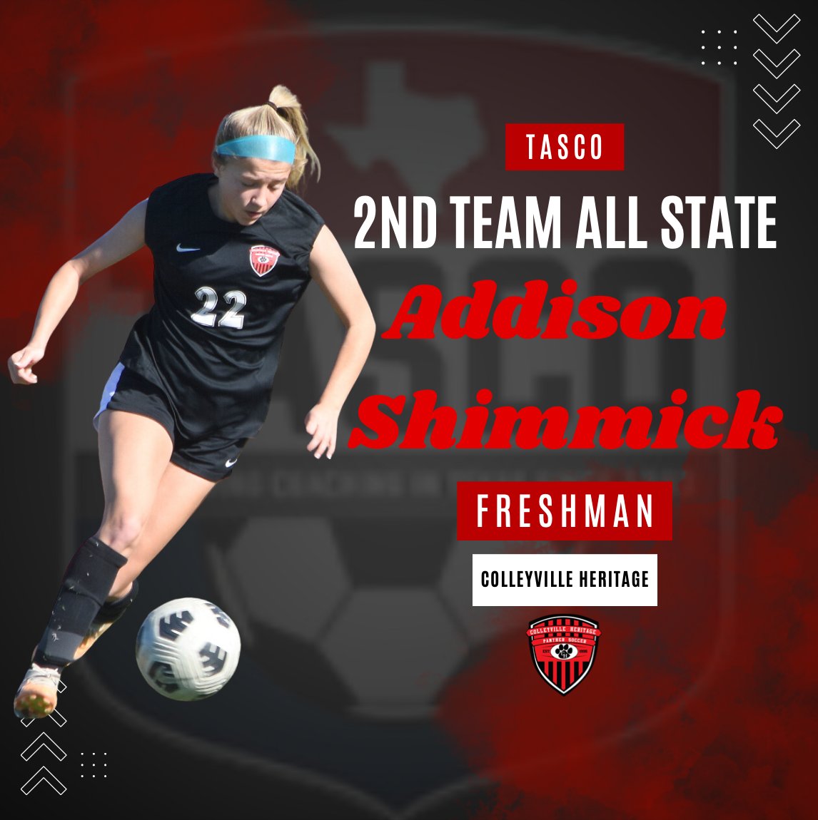 Big Congrats to Addison Shimmick on being named TASCO 2nd Team All State! #PFND