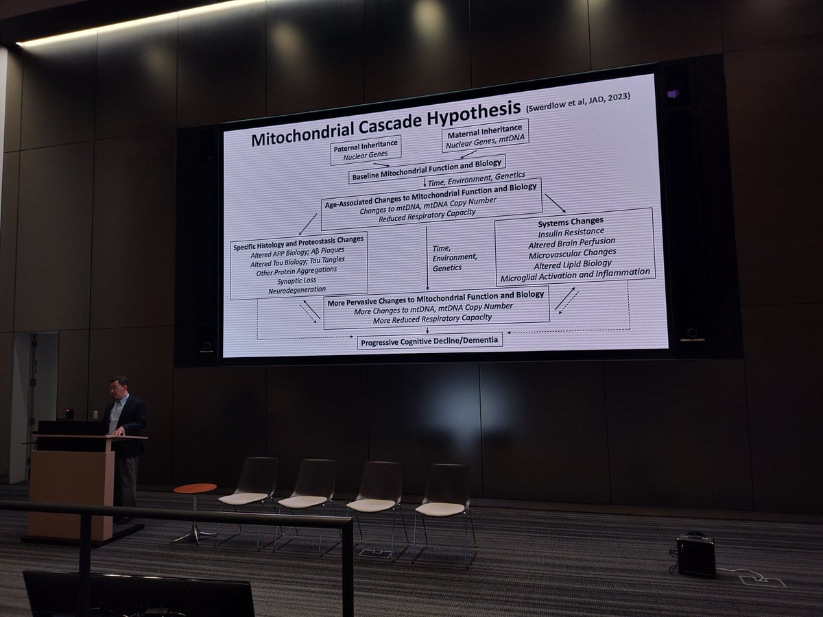 Prof. Russell Swerdlow, the plenary speaker @aaicneuro SF @ucsf hub in the intriguing mitochondrial cascate hypothesis for @alzheimer. i just learned that peripheral mitochondrial also get dysfunctional in AD. @SheaJAndrews @ISTAART @alzassociation @UCSFmac
