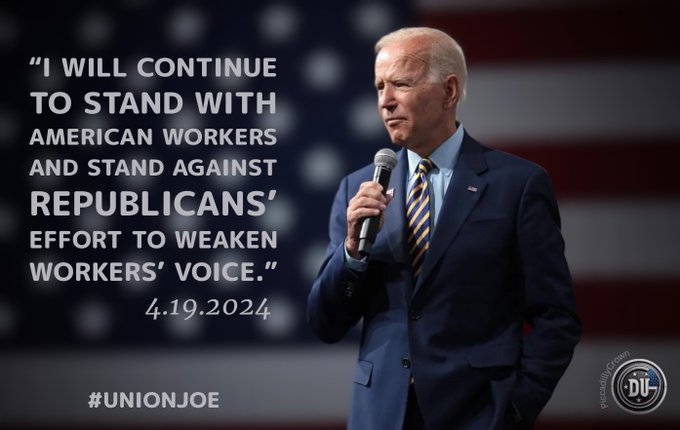Biden is the most pro-labor President since Franklin Roosevelt. Biden is #UnionStrong. Trump and MAGA Republicans hate Unions. They are fans of rich corporations and rich CEOs. Please use the graphic to let workers know, Joe Biden is working for them. Follow us. #DemsUnited
