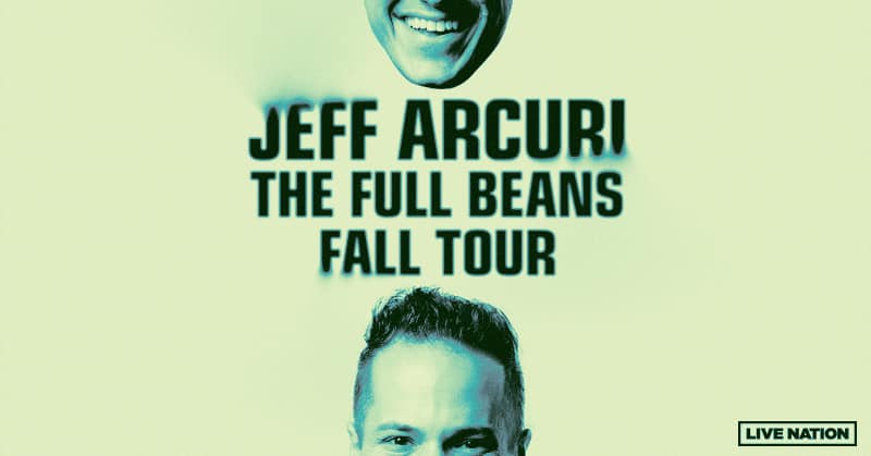 JUST ANNOUNCED ⭐ Jeff Arcuri: The Full Beans Fall Tour at Warner Theatre on Friday, September 13th! 🎟️ Presale begins Thursday at 10am (code: RIFF) | On Sale Friday at 10am livemu.sc/3UvQDL7