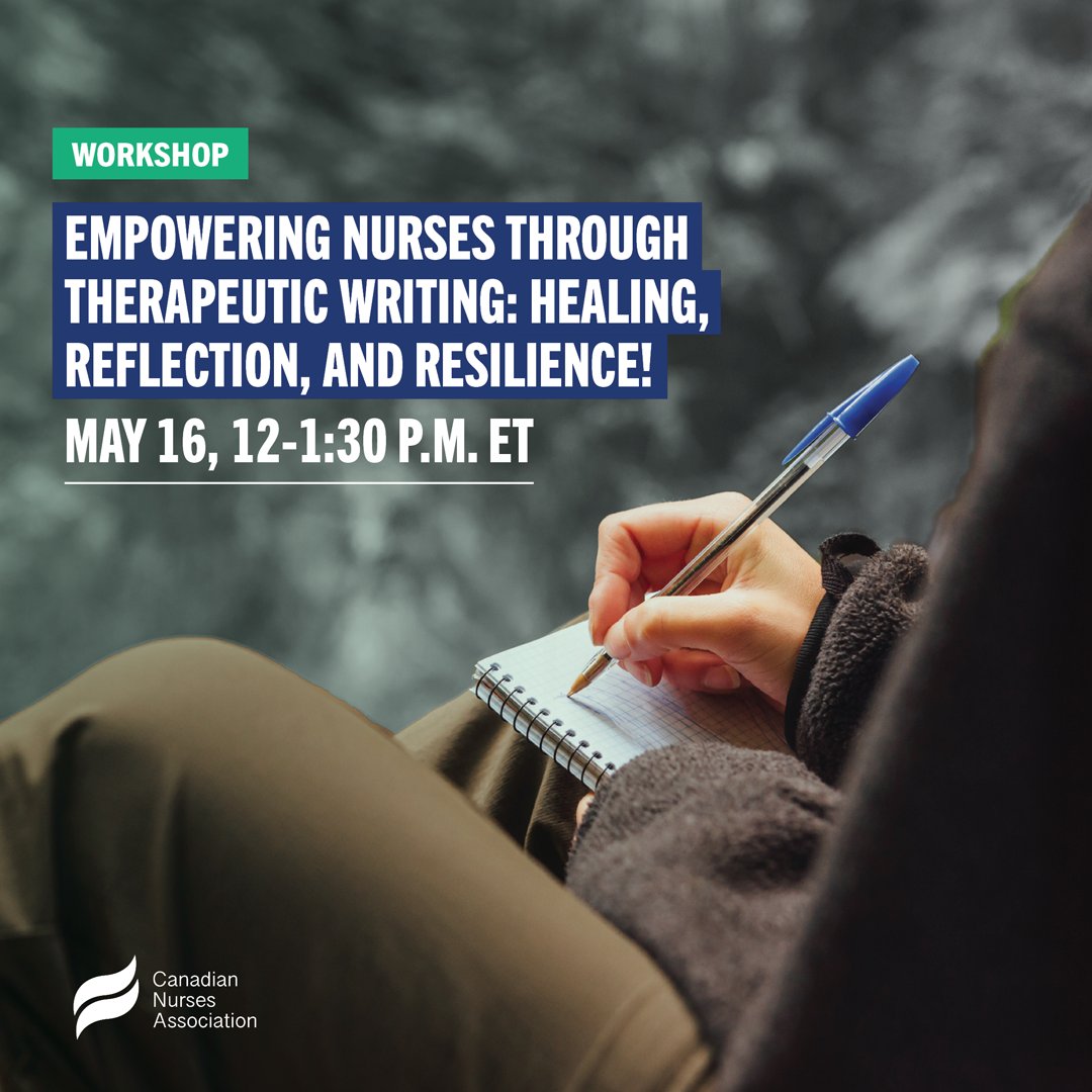 Join a unique self-care workshop the week after #NationalNursingWeek, that harnesses the power of writing to enhance emotional well-being. cna-aiic.ca/en/news-events…