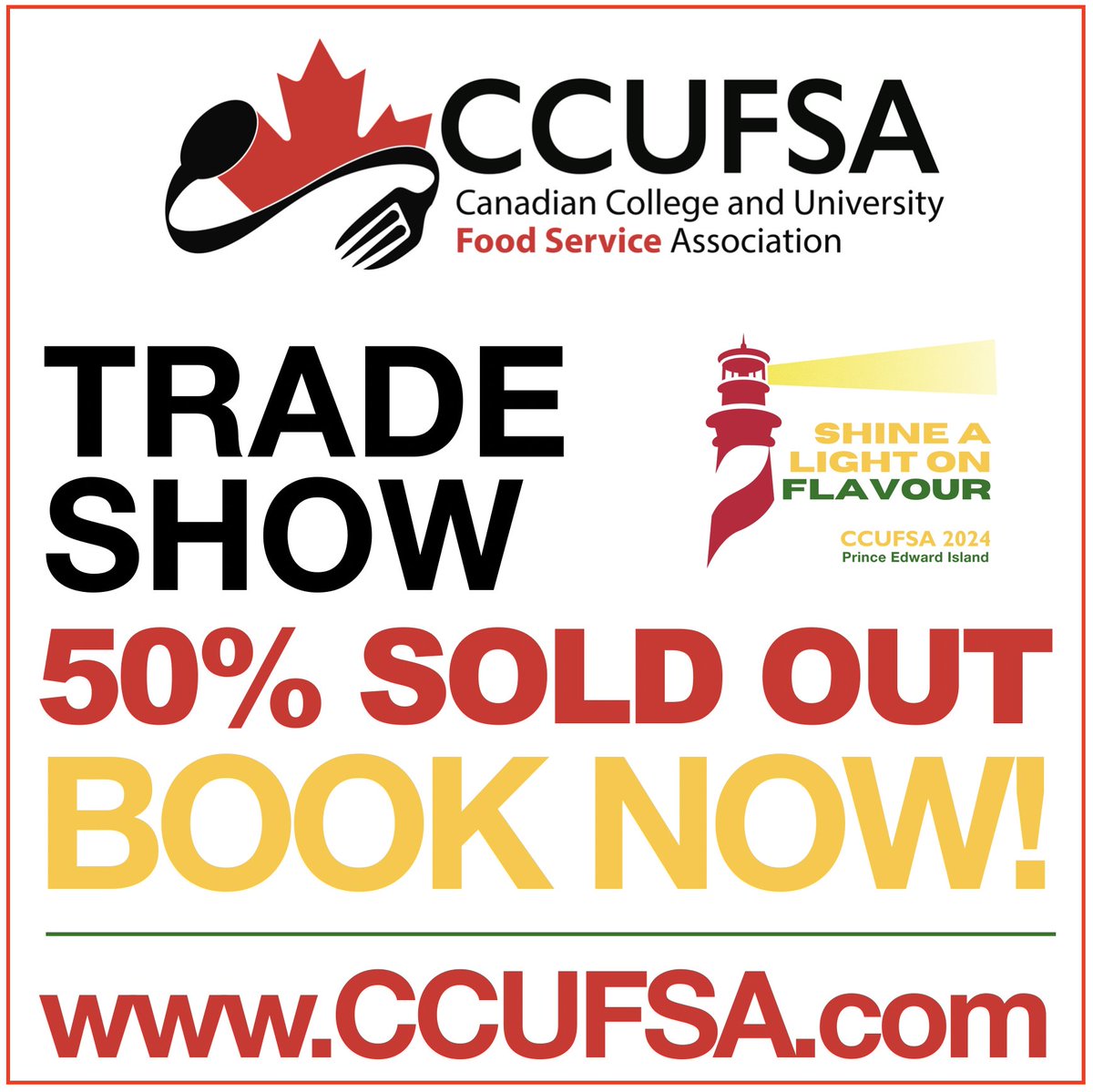 AMAZING ~ Thank you to our Associate Members!

The #CCUFSA Trade Show is 50% SOLD OUT for Thursday, June 27th in Charlottetown, PEI. #TradeShow #Foodservice #CollegeandUniversity #CCUFSA2024 Book a booth here and join us at the Annual National Conference: site.pheedloop.com/event/EVEZMTQK…