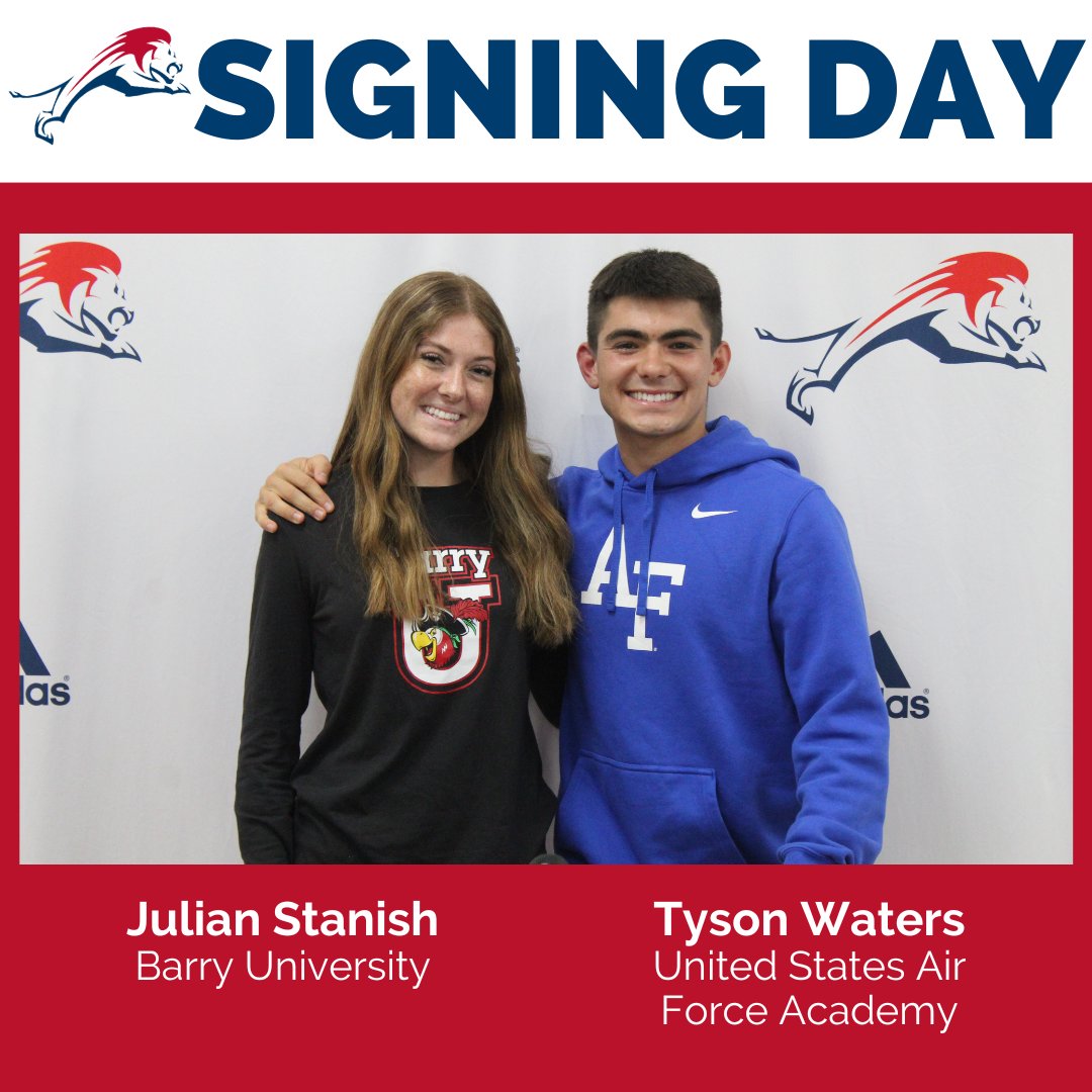 Congratulations to Julian S. ‘24 & Tyson W. ‘24 on signing their National Letters of Intent today, April 22. Julian for Cross Country & Tyson for Track & Field. The Chaminade-Madonna community wishes you & your fellow Lions who signed earlier great success in the coming years.