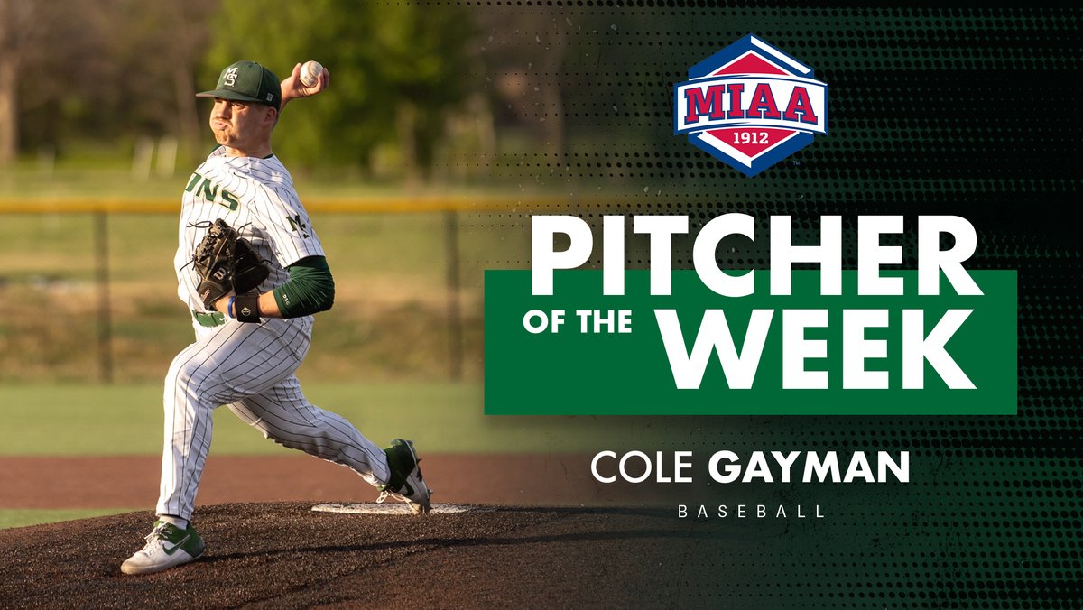 Complete Game Cole Gayman is the MIAA Pitcher of the Week for the 5️⃣th time this season 🦁 More info from his 9.0 inning SHUTOUT ➡️ bit.ly/3U98h5R