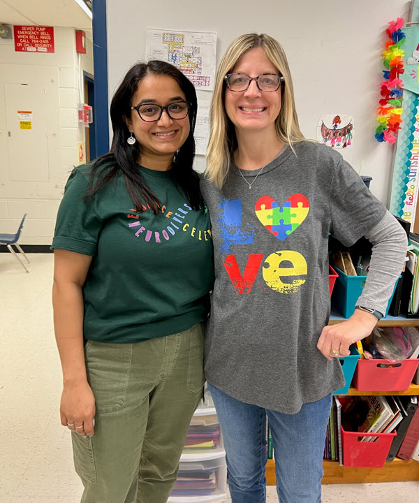 First grade sped team celebrating Autism Awareness Month. 🥰 #manybeesonehive 🐝🐝